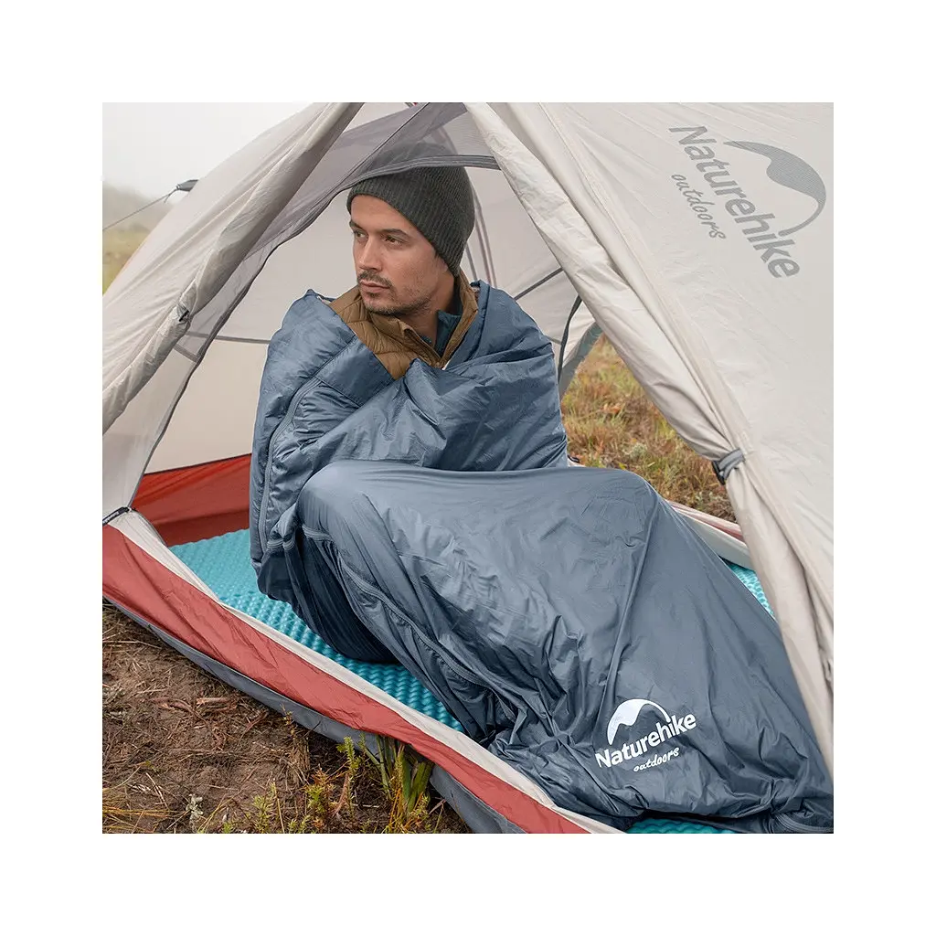 Спальний мішок Naturehike надлегкий Ultralight LW180 NH21MSD09 правий (15°C) p-p XL сіро-синій (6927595777978-R) - фото 5