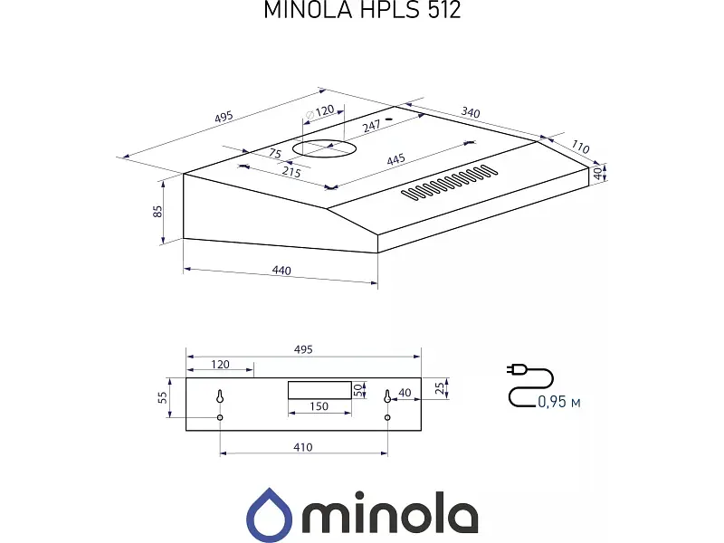 Витяжка Minola HPLS 512 BL - фото 7