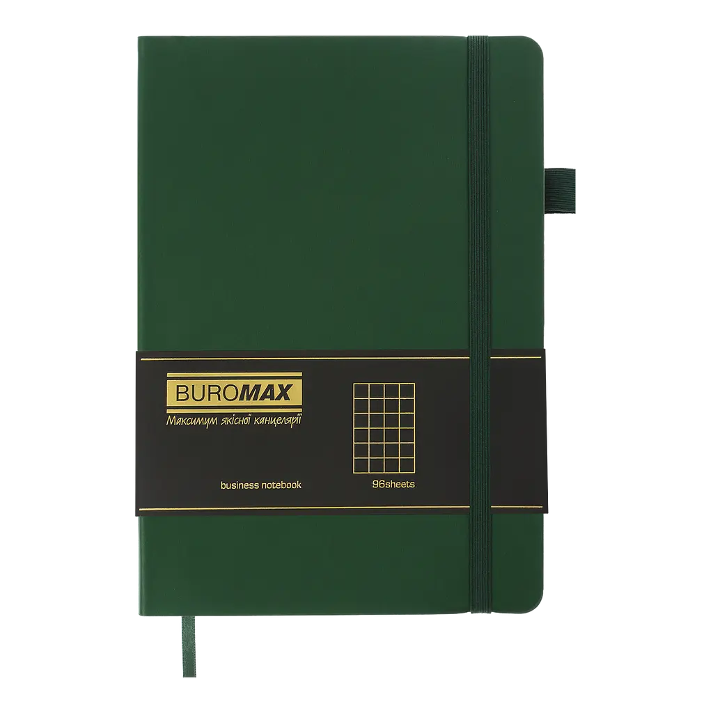 Блокнот деловой Buromax Logo2U Brief А5 96 л. в клеточку обложка искусственная кожа зеленый (BM.295104-04) - фото 2