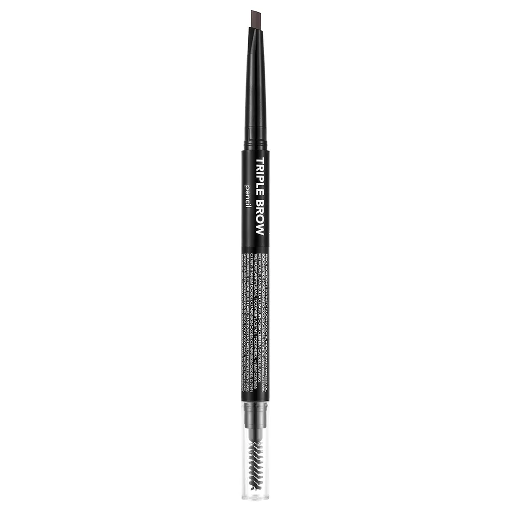 Кремовий олівець для брів Flormar Triple Brow Pencil 001 (Brunette) 0.75 г - фото 2