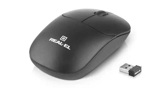 Миша REAL-EL RM-313W Wireless, Black, бездротова, USB, оптична, 1000 dpi, 2 кнопки, 2xAAA - фото 5