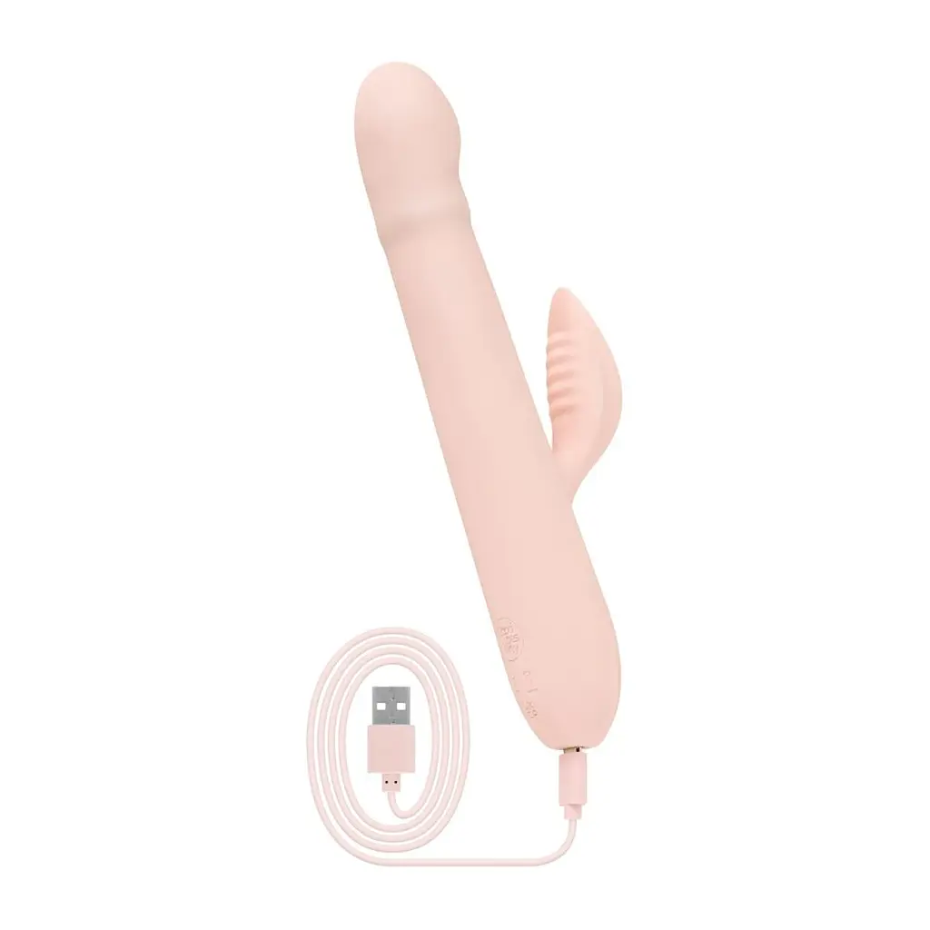 Вібратор-кролик із пульсацією Good Vibes Only - SHAI Thrusting Vibrator Soft Silicone - Pink, 3 мотори - фото 5