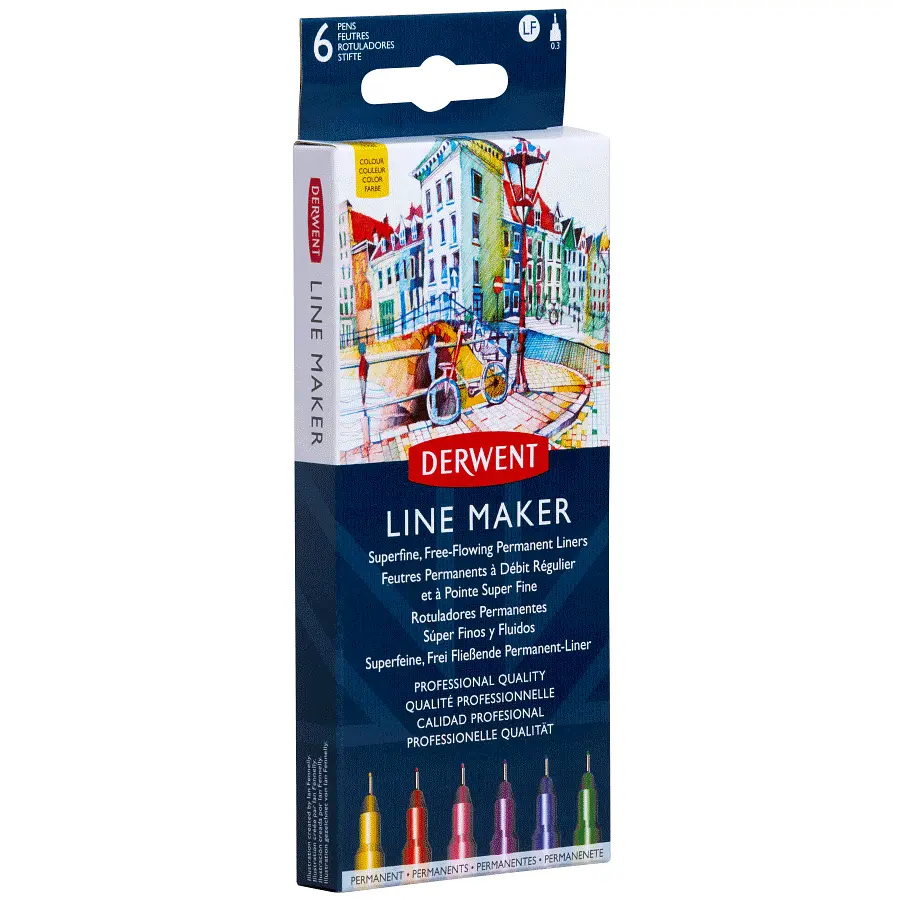 Набір лінерів Line Maker Colour 6 шт кольорові Derwent - фото 2