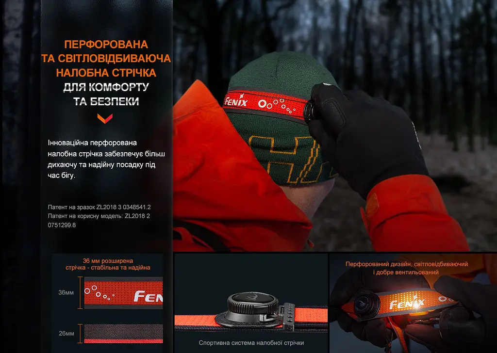 Ліхтар налобний Fenix HL32R-T чорний - фото 14