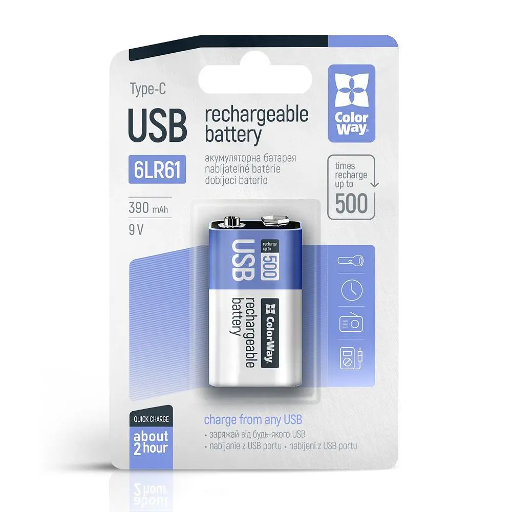 Акумулятор USB-C ColorWay Крона Li-Pol 390 mAh BL (CW-UB9V-06) - фото 9