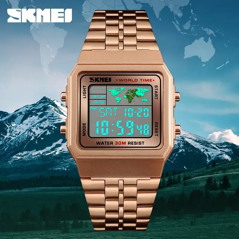 Чоловічий наручний годинник Skmei 1338 (Рожеве золото) - фото 4