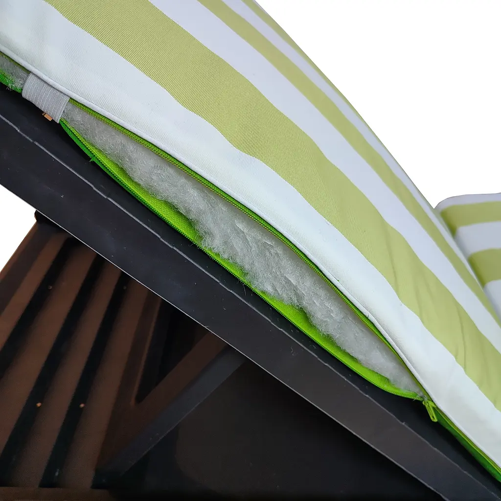 Матрас для шезлонга Ost-Fran Uni бело-салатовые полосы 1001, 188x58x5 см. - фото 4