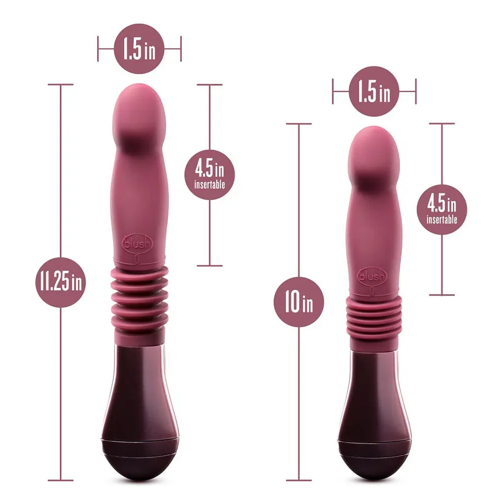 Пульсатор для точки G Blush Temptasia - Trixie Thrusting Dildo - Wine Red, 3 швидкості - фото 5