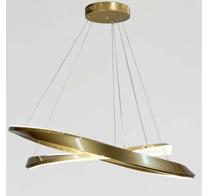 Світлодіодна люстра підвісна Artlight YDH2200/80+60GD з двома золотими кільцями, 80W - фото 3