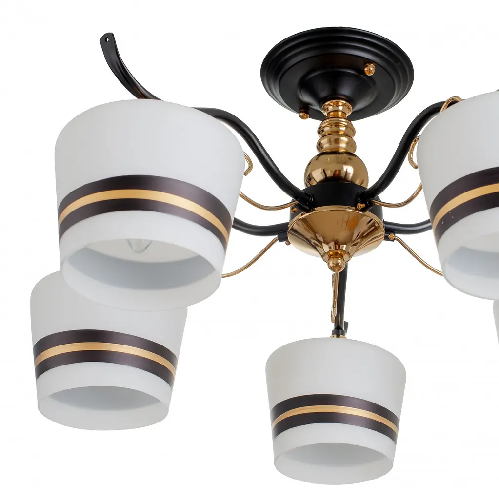 Люстра потолочная Brille в спальню E27 60W BK (LK-708S/5) - фото 6