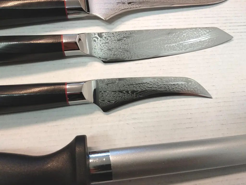 Набір ножів із дамаської сталі Damascus DK-AK 3000 AUS-10 сталь 73 шарів 9 предметів - фото 9