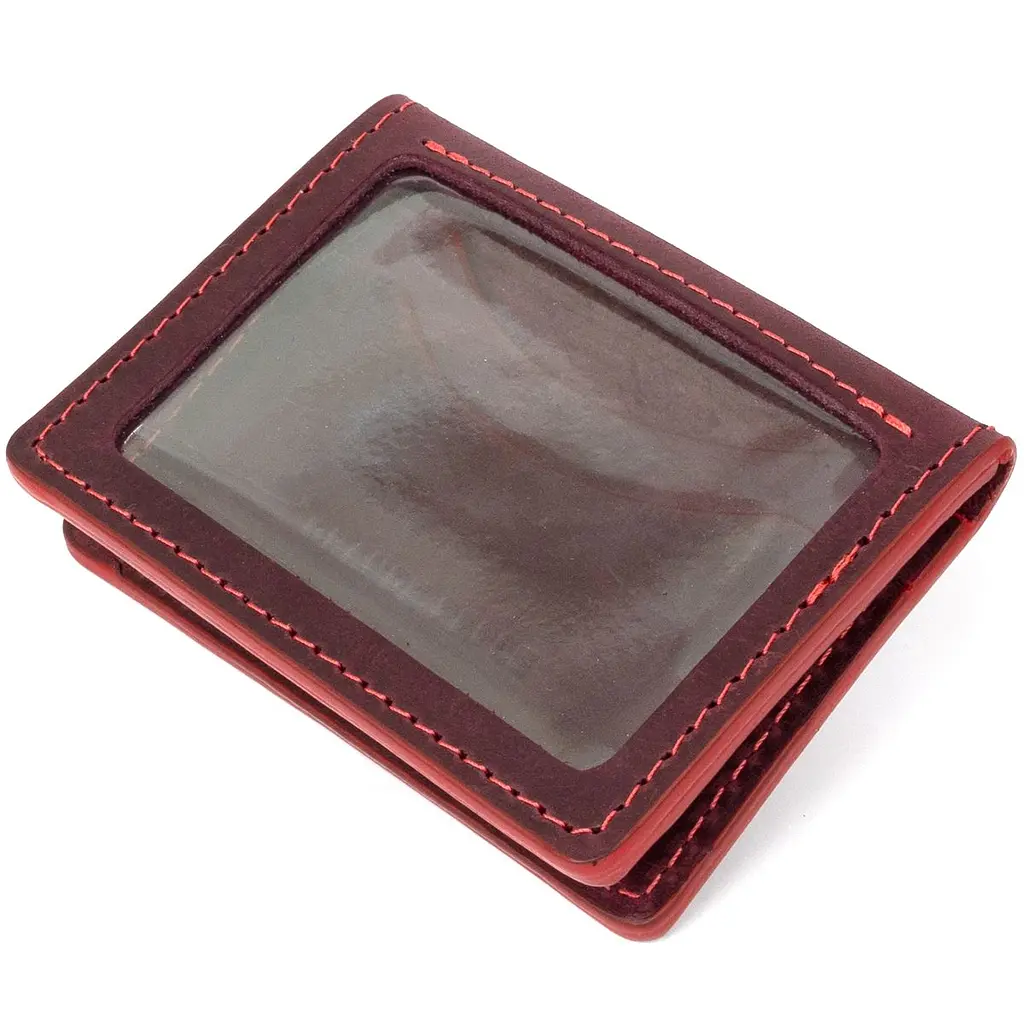 Шкіряна візитниця Grande Pelle 11486 бордовий - фото 2