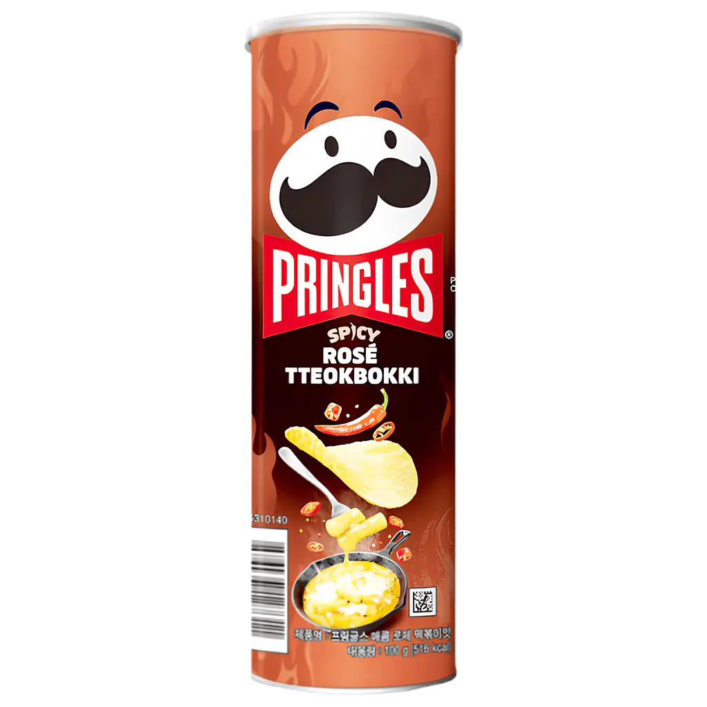 Чіпси Pringles Spicy Rose Tteokbokki зі смаком гострого розе токпоккі 100 г