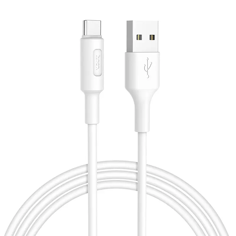 Кабель HOCO X25 USB to Type-C 2A, 1m, PVC, PVC connectors, білий - фото 2