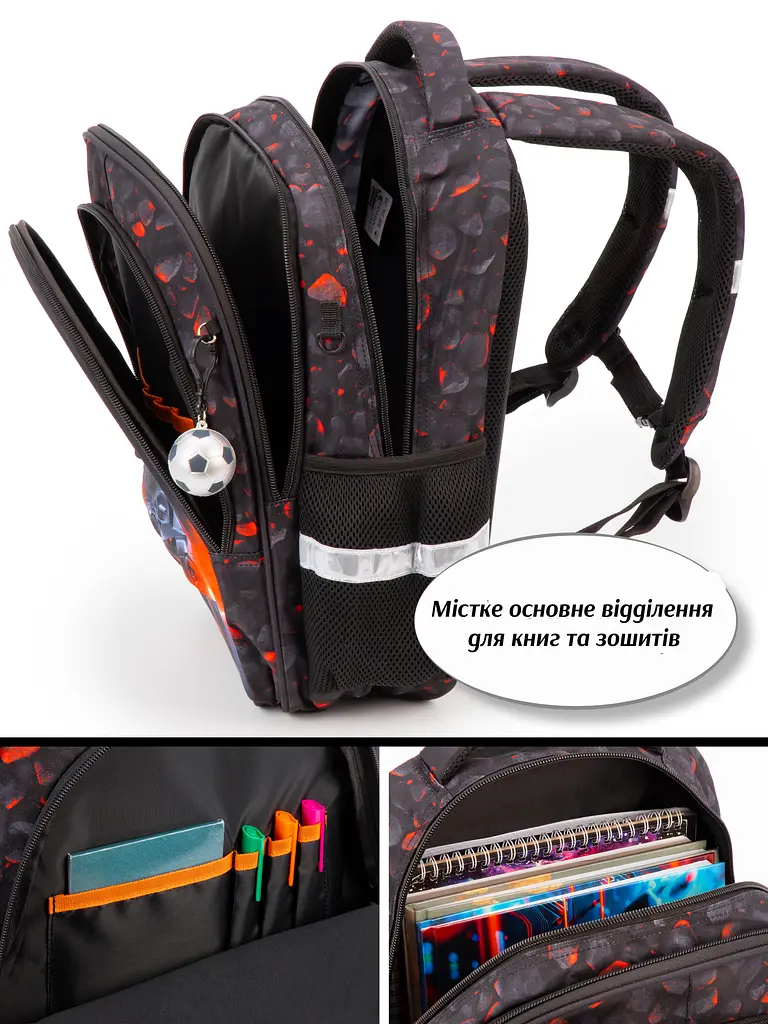 Школьный ортопедический рюкзак 6 в 1 для мальчика School Standard 38х30х18 см с Машиной для младших классов (SET 150-35) - фото 11