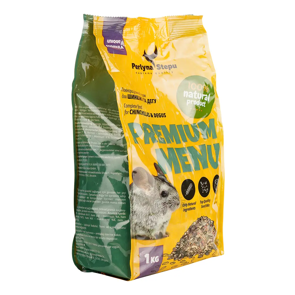 Корм для шиншилл и дегу Perlyna Stepu Premium Menu зерносмесь 1 кг - фото 3