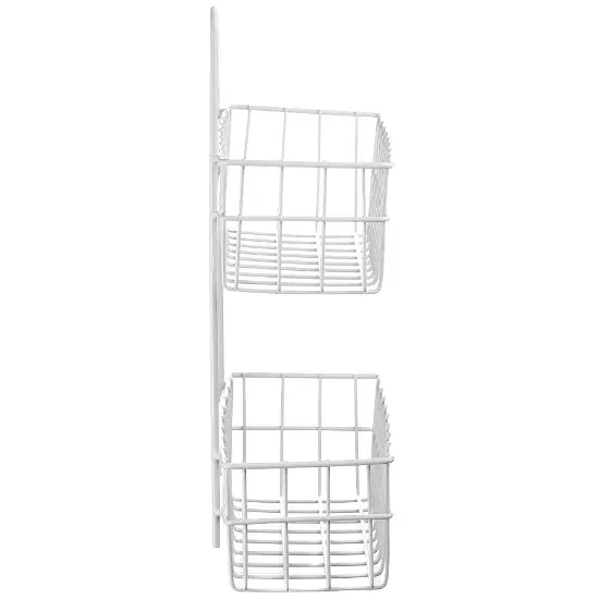 Настінна полиця-органайзер Stenson 25.5х10х33.5 см біла (25622) - фото 2