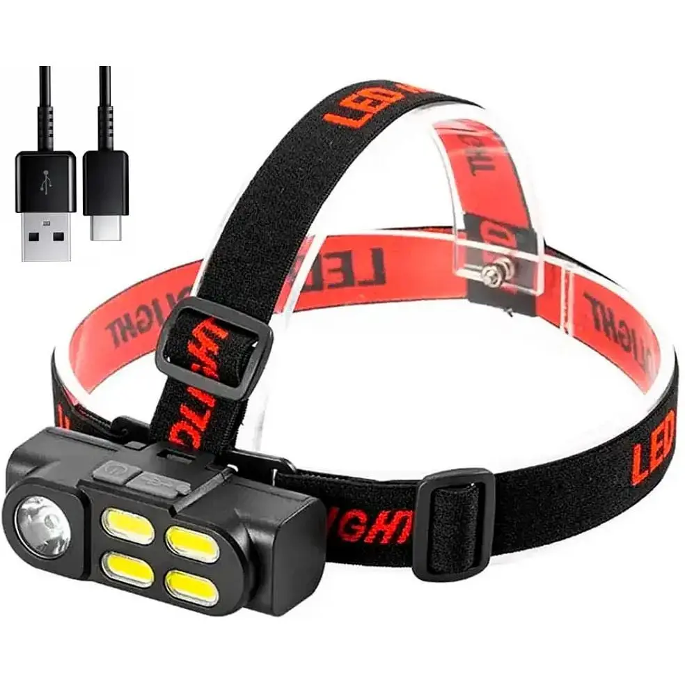 Фонарь аккумуляторный KX-211 налобный универсальный XPE+COB USB 18650 - фото 3