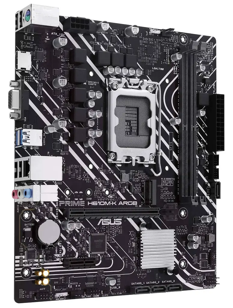 Материнская плата ASUS Prime H610M-K ARGB (PRIME H610M-K ARGB) (Socket 1700, Intel H610, Micro-ATX) - фото 2