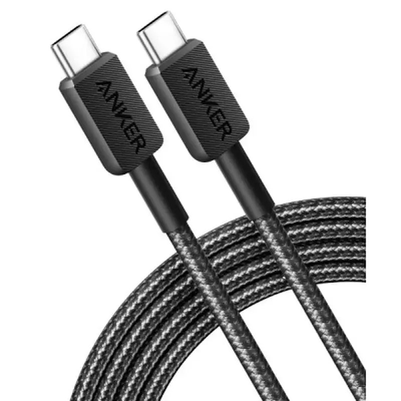 Кабель для передавання даних Anker 322 USB-C to USB-C nylon 1.8 m black (A81F6G11) - фото 2