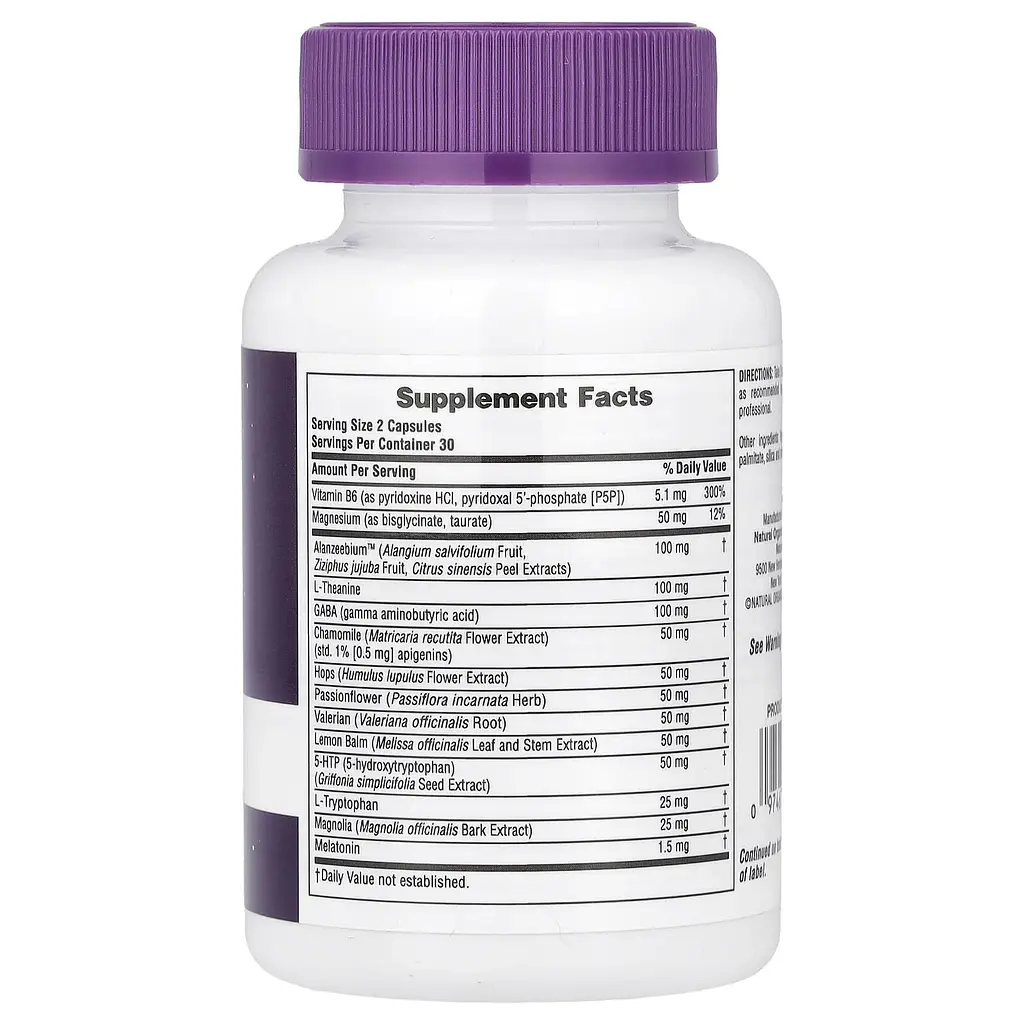 Комплекс для зняття стресу NaturesPlus Stress & Sleep Complex with Melatonin 60 капсул - фото 2