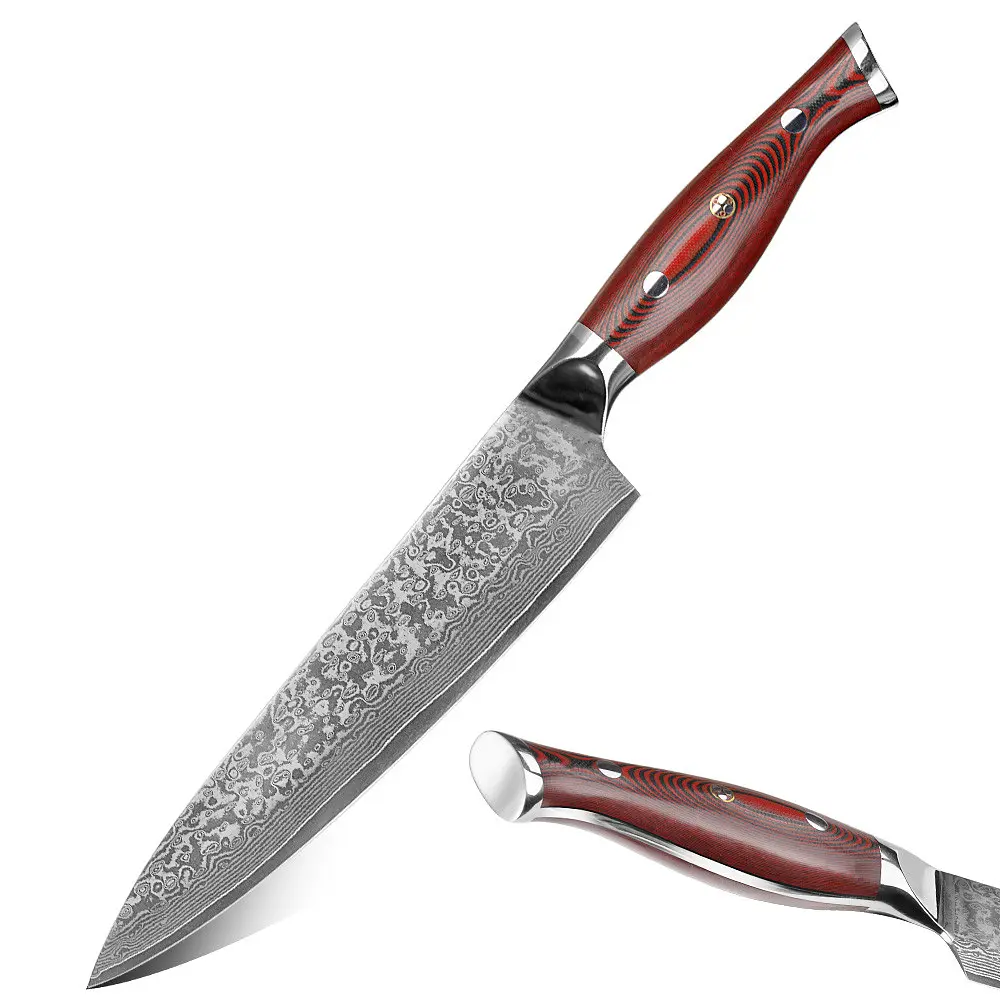 Ніж кухарський 20 см Damascus DK-FK 1001 VG-10 Дамаська сталь 67 шарів - фото 5