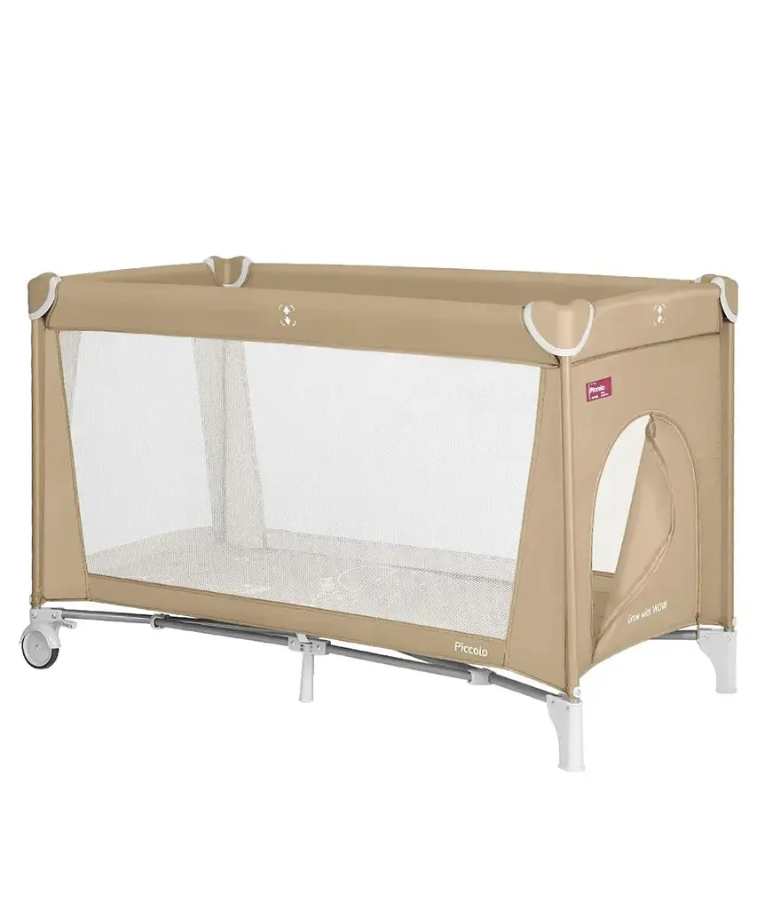 Манеж дитячий ігровий з матрацом і сумкою для транспортування Piccolo Sand Beige 125*65 см CARRELLO бежевий - фото 2