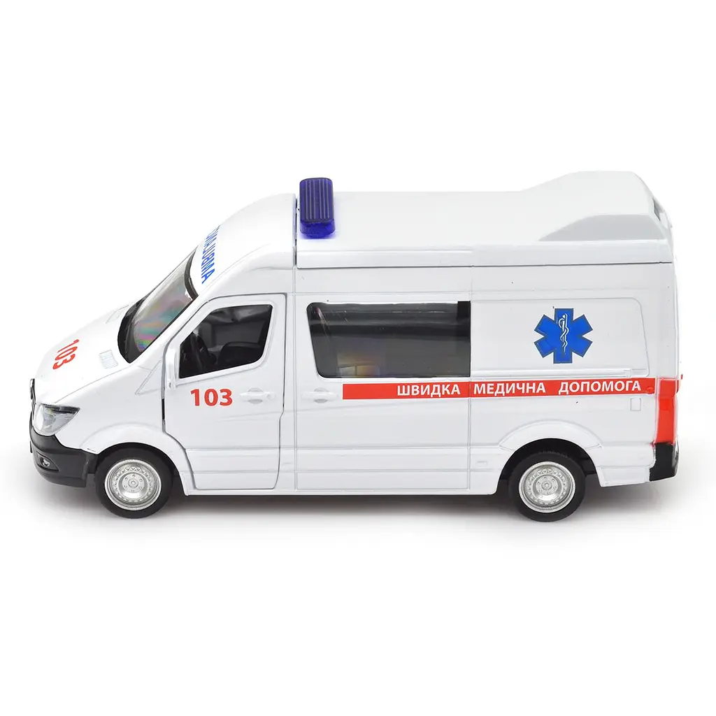 Автомодель TechnoDrive Mercedes Benz Sprinter Швидка Допомога, 1:32, біла (250344U) - фото 2