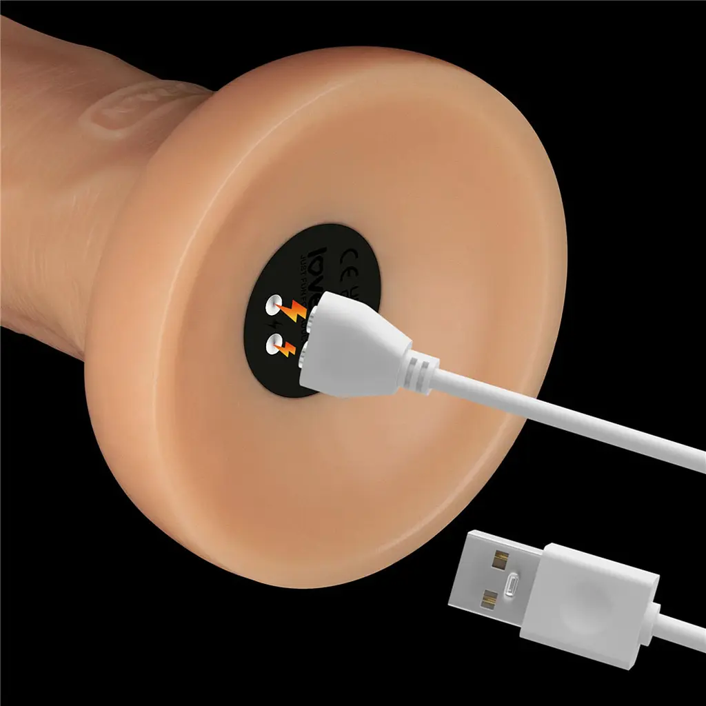 Реалістичний вібратор Vibrating Power Basics Cock 10" тілесний - фото 8
