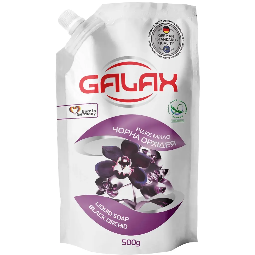 Рідке мило Galax Чорна орхідея Дой-пак 500 г (4823128000877)