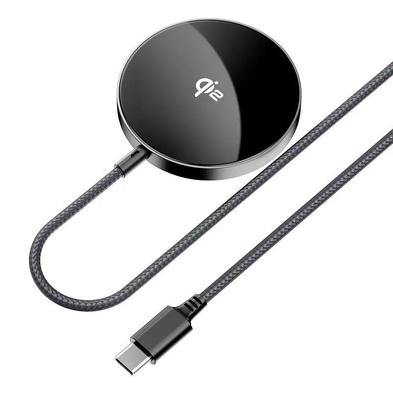 Бездротовий зарядний пристрій ACEFAST E24 QI2 desktop magnetic wireless charger with cable, Metal Gray (6974316284758) - фото 3