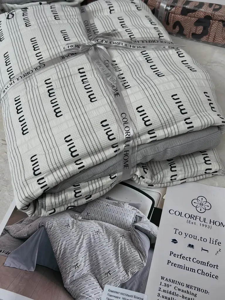 Постільна білизна полуторна муслін Colorful Home Print 2 20824 150х210 см - фото 2