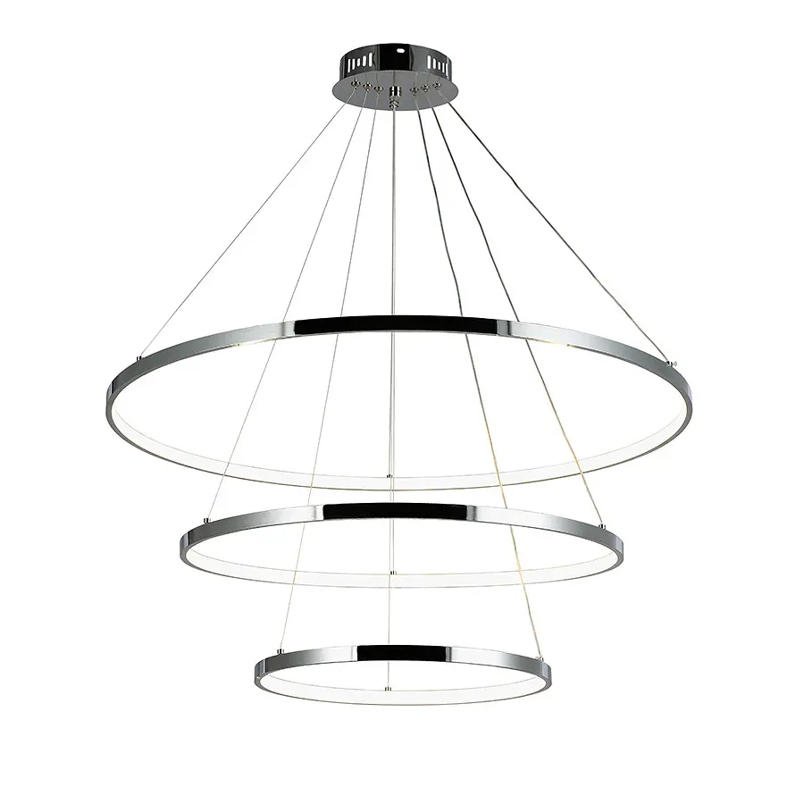 Люстра стельова LED Levistella 7529832-3A CHROME LED (400+600+800), 130W, діаметр 400/600/800 мм, хромований метал, сучасний стиль - фото 2
