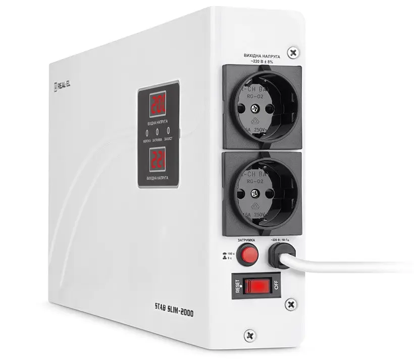 Cтабілізатор REAL-EL STAB SLIM-2000 Білий - фото 3