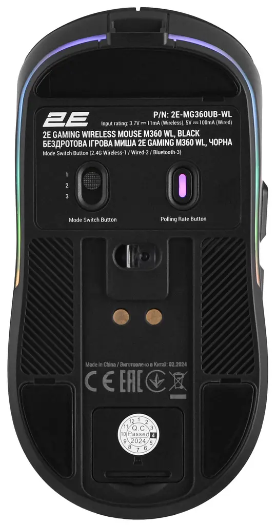 Bluetooth миша 2E Gaming MG360 WL USB-A/WL/BT black (2E-MG360UB-WL) UA - фото 4
