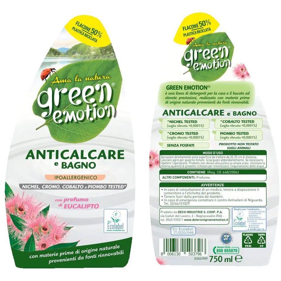 Гіпоалергенний засіб для видалення вапняного нальоту Green Emotion Anticalcare&Bagno 750 мл - фото 2