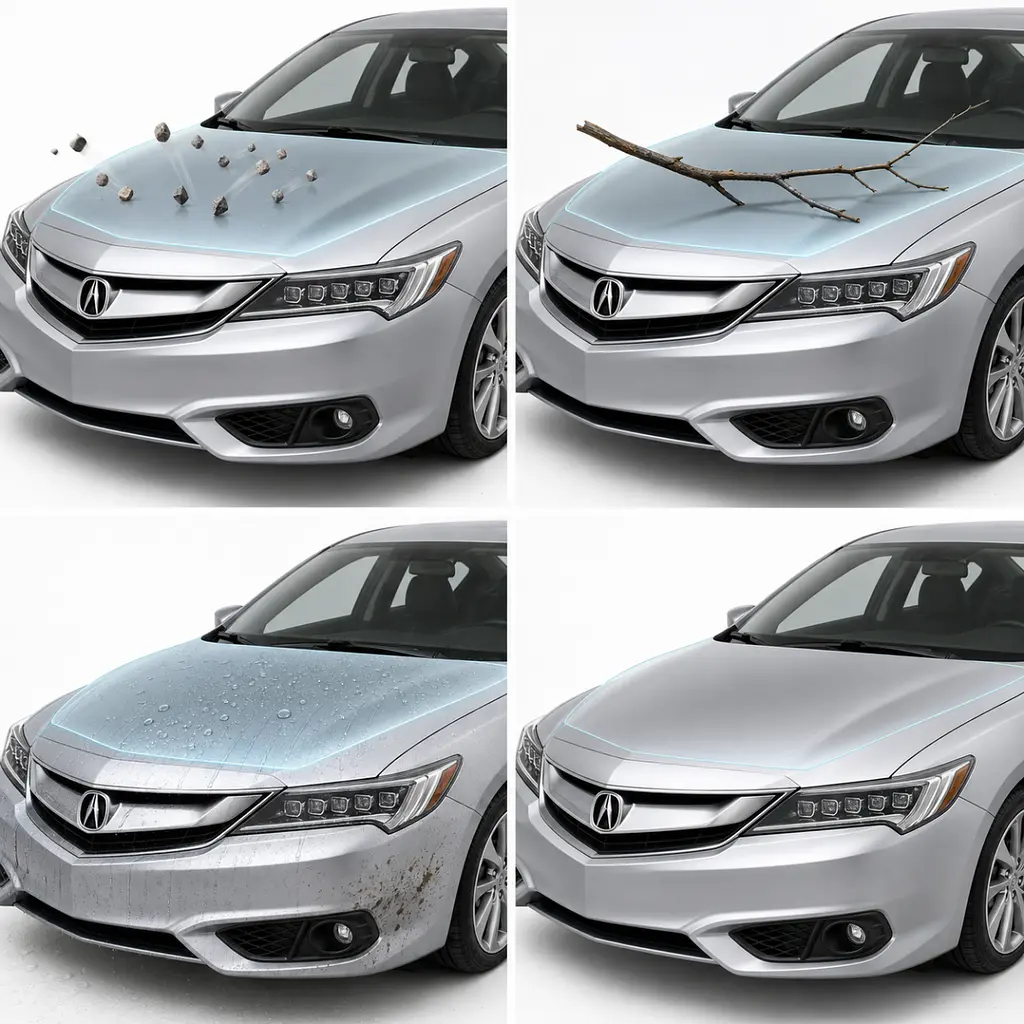 Антигравійна захисна бронеплівка за лекалами для Acura ILX I facelift 2016-2018 - повний кузов - фото 2