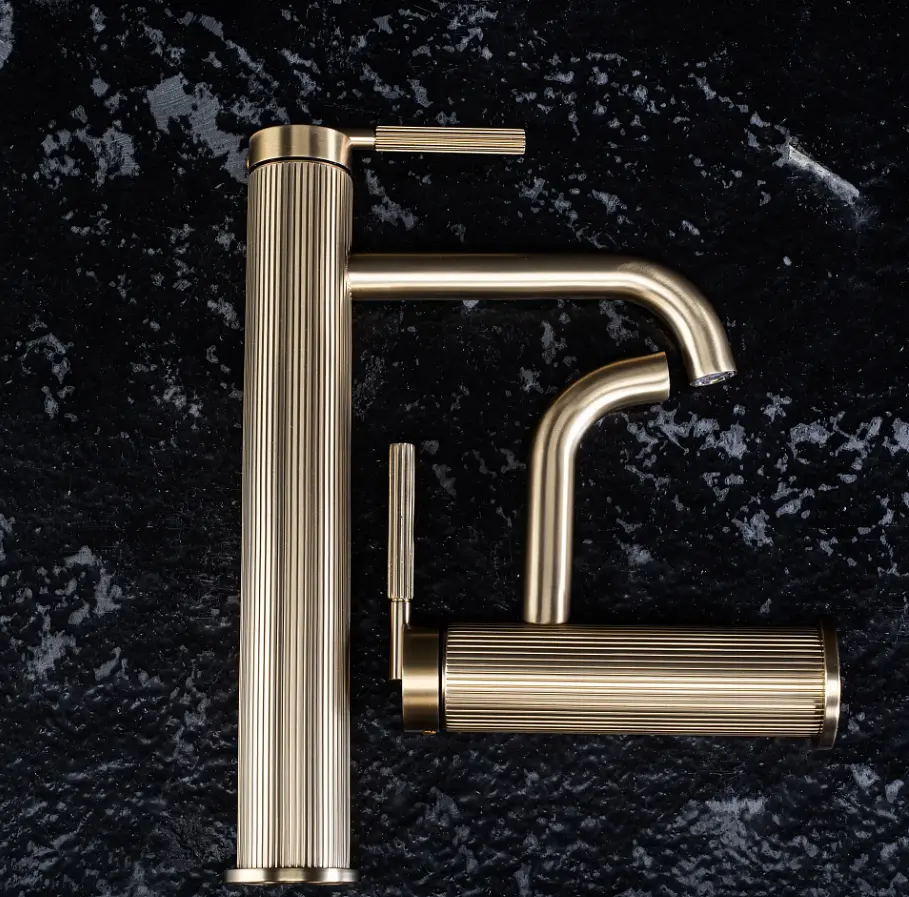 Змішувач для умивальника Rea Argon високий brushed gold REA-B7802 - фото 5