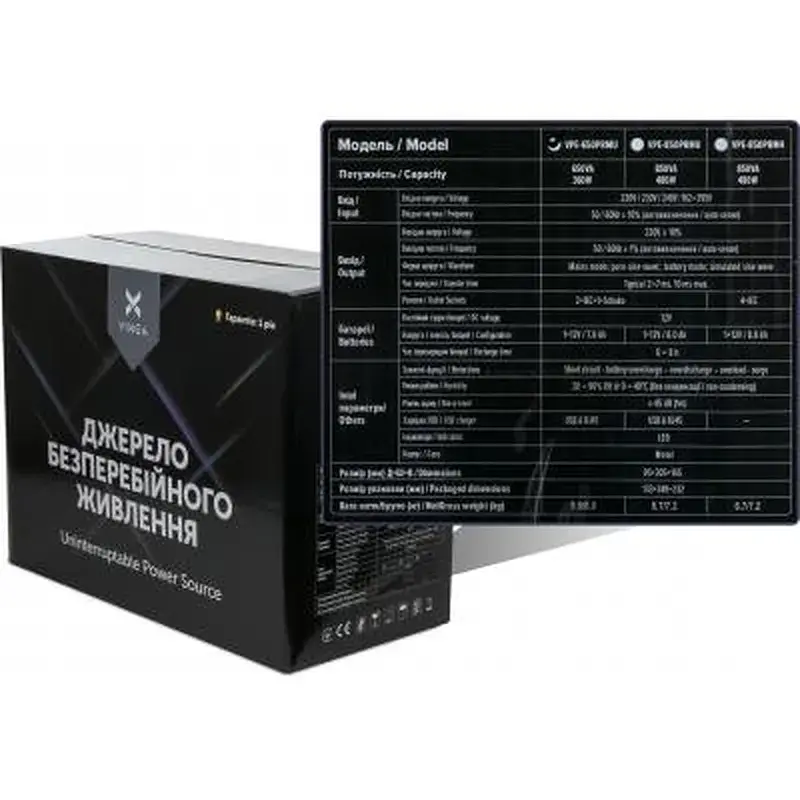 Пристрій безперебійного живлення Vinga LED 650VA metal case with USB (VPE-650PRMU) - фото 6