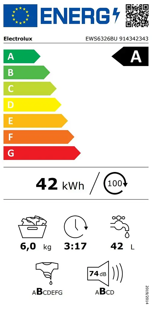 Пральна машина Electrolux фронтальна, 6кг, 1200, A, 41см, дисплей, інвертор, білий - фото 9