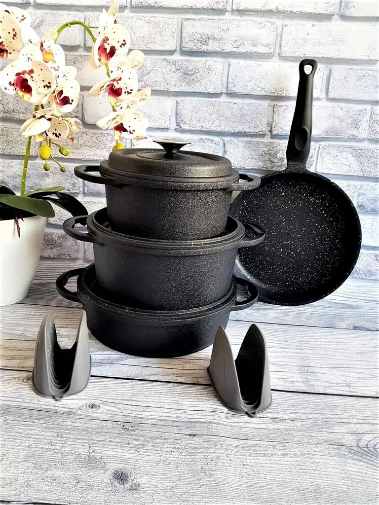 Набір посуду O.M.S. Collection 3050 Black 7 предметів - фото 6