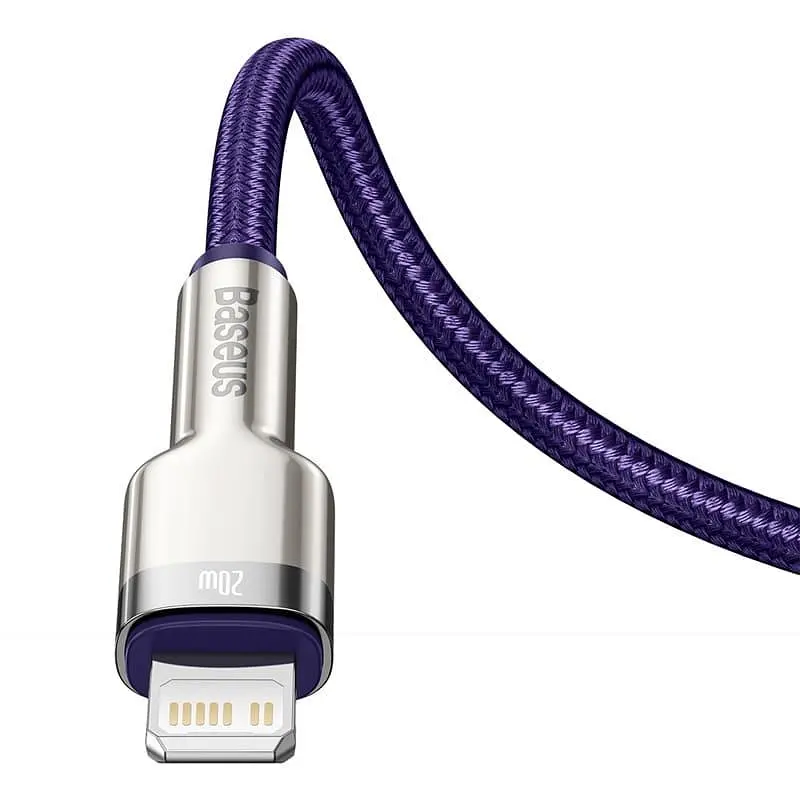 Кабель Baseus Cafule Metal Type-C to Lightning PD 20W (1m) purple (CATLJK-A05) - фото 3