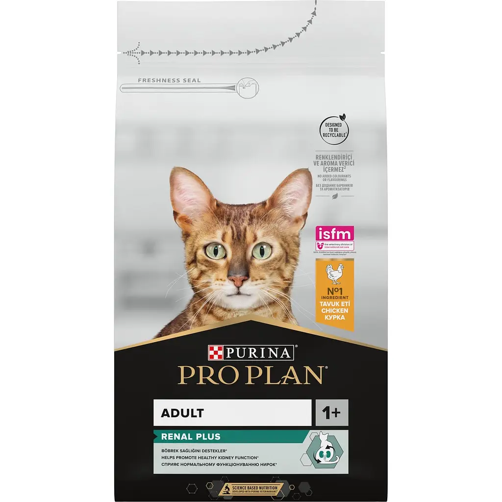 Сухой корм для взрослых котов Purina Pro Plan Adult 1+ Renal Plus с курицей 1.5 кг (12369527) - фото 2