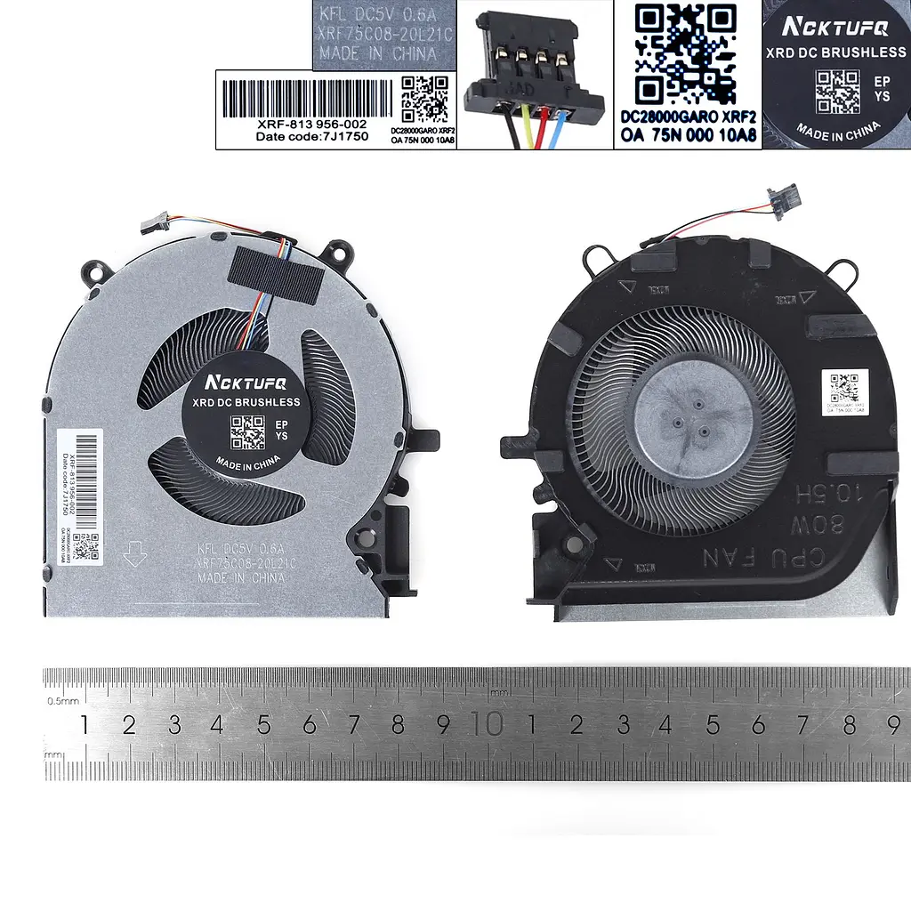 Вентилятор для HP Victus 16-D 16T-D 16-E TPN-Q263 TPN-Q264 80W, (5V CPU Fan, M75725-001, NS75C06-20K21, Аналог) - фото 3