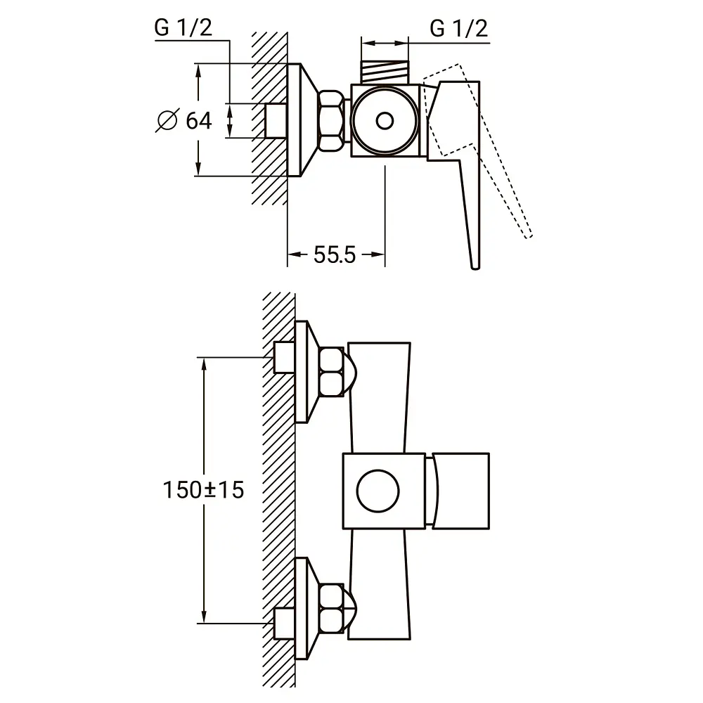 Смеситель для душа Aquatica HK-1D130C 9732300 - фото 2