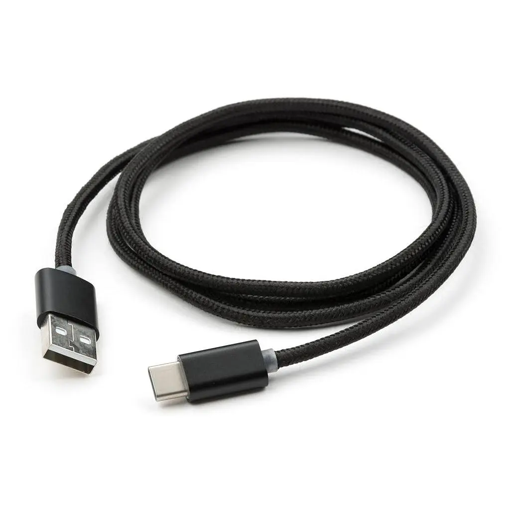 Дата кабель USB 2.0 AM to Type-C 1m LED black Vinga (VCPDCTCLED1BK) - фото 3