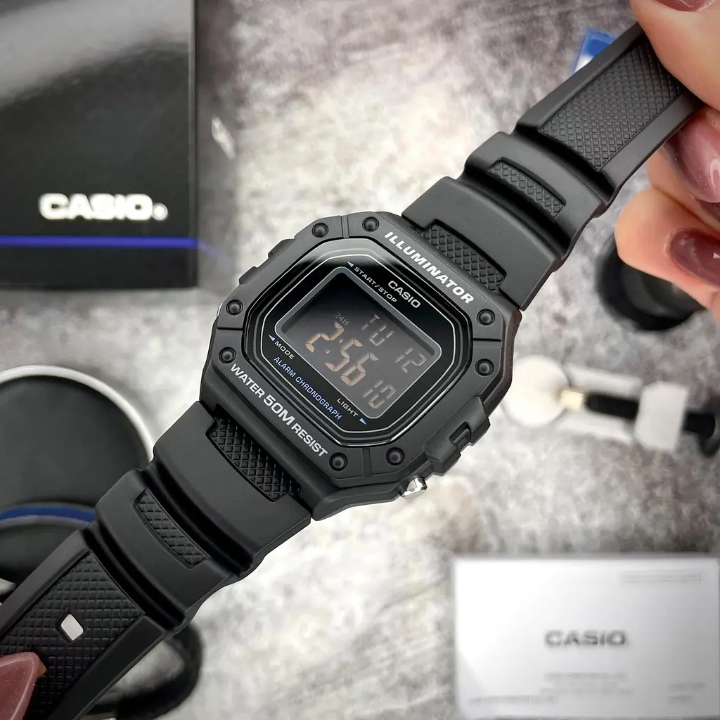Чоловічий годинник Casio W-218H-1B Чорний ( AT1141-0123 ) - фото 3