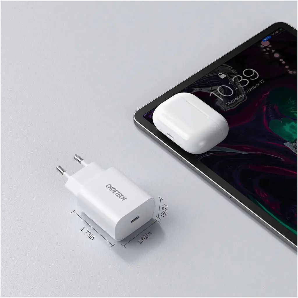 Зарядное устройство для Choetech USB-C PD20W white (Q5004-V5) - фото 6