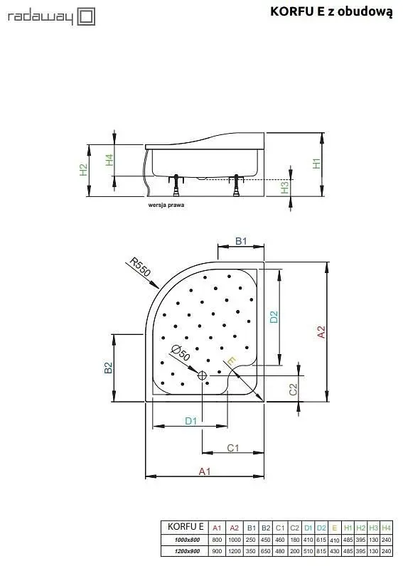 Душовий піддон Radaway Korfu E 120x90 4E91240-03R - фото 5
