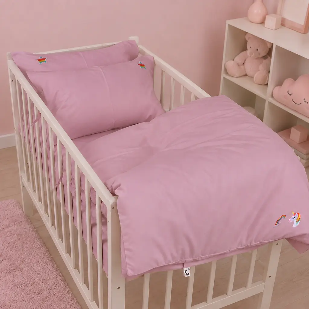 Дитяча постільна білизна MIRSON LITTLE KIDS Poplin Edition Unicorn Wild rose 110х160см (2200013086321) - фото 3